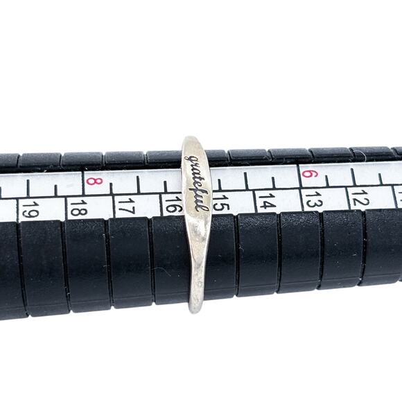 Vintage Worn Gold Plated Sterling Silver 925 Grateful Ring Size 7 - Picture 8 of 10